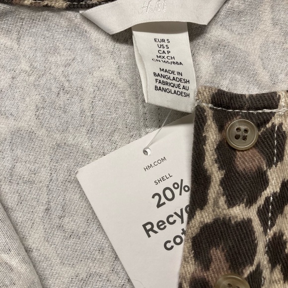 H&M Brown Leopard Twill Tunic Shirt - Picture 5 of 6